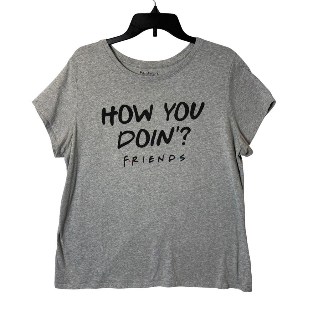 Friends TV Show How You Doin Joey Graphic T-Shirt Gray Heather XL Short Sleeve